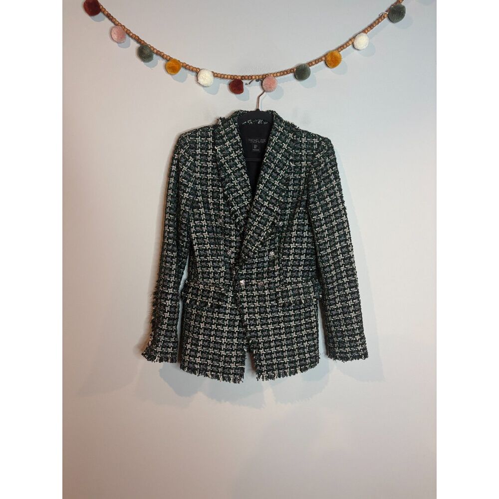 Rachel Zoe metallic tweed blazer jacket